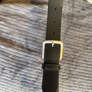 Uniqlo Black Leather Belt with Silver Buckle